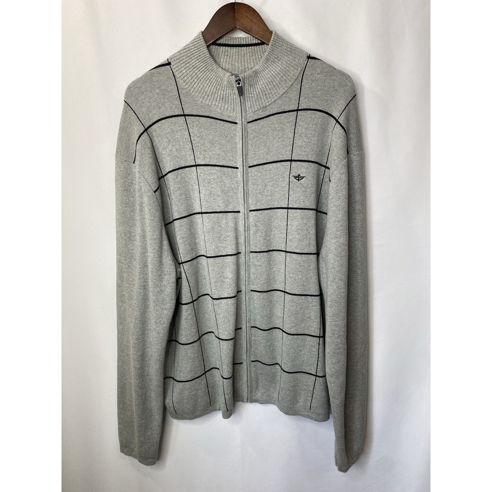 Dockers Men's Zip Up Sweater Size XXL Preppy Career Wear Fall Winter Golf Warm